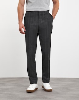 Michael Charcoal Check Suit Trouser