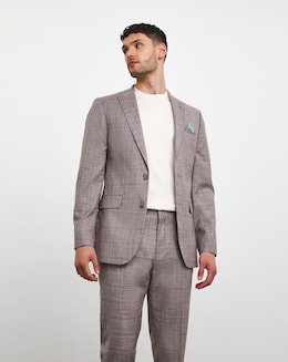Jordan Burgundy Check Suit Jacket