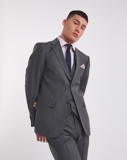 William Hunt Textured Grey Suit Jacket