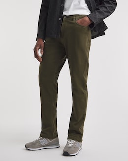 Khaki Straight Stretch Gaberdine Jeans
