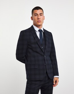 Reg Fit Dark Blue Check Jacket
