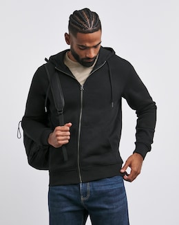 Full Zip Hoodie Extra Long- Black