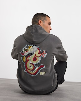 Dragon Embrioded Oversized Fit Sweat Long