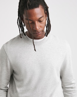 Crew Neck Sweatshirt Long- Grey Marl