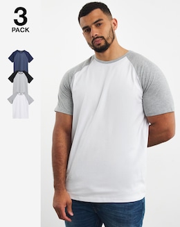 3 Pk Raglan T-Shirts Long