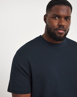 Relaxed Fit Interlock T-Shirt- Navy
