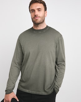 Relaxed Fit Washed Long Sleeve T-Shirt