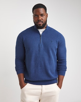 Polo Ralph Lauren Blue Heather 1/4 Zip Cotton Jumper