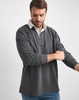 Polo Ralph Lauren Grey Contrast Collar Rugby Shirt