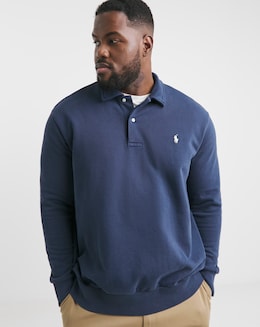 Polo Ralph Lauren Navy Button Collar Sweat