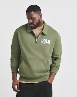 Polo Ralph Lauren Chest Logo 1/4 Zip Sweat - Green