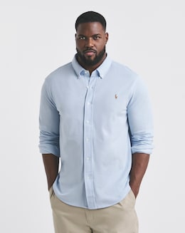Polo Ralph Lauren Long Sleeve Chambray Stretch Pique Shirt - Blue