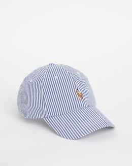 Polo Ralph Lauren Stripe Seersucker Cap - Blue/White