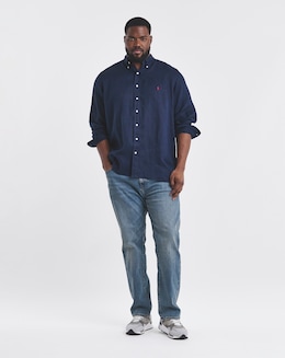 Polo Ralph Lauren Long Sleeve Linen Mix Shirt - Navy