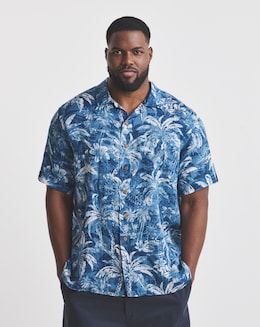 Polo Ralph Lauren Short Sleeve Printed Linen Shirt - Indigo