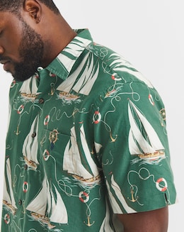 Polo Ralph Lauren Short Sleeve Printed Resort Shirt - Green