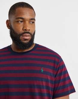 Polo Ralph Lauren Short Sleeve Stripe T-Shirt - Wine/Navy