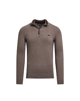 Raging Bull Classic Quarter Zip Cotton/Cashmere Knit Toast