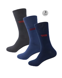 D555 Harold Pack Of 3 Extra Wide Comfort Fit Socks