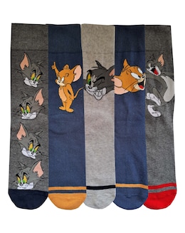 Mens 5pk Tom &amp; Jerry Socks