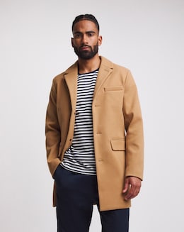 Camel Faux Wool Overcoat