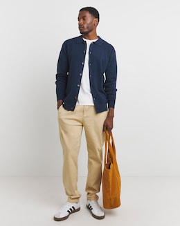 Navy Collared Cardigan with Ecovero