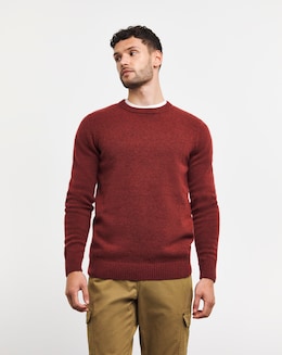 Red Lamsbwool Crew Neck