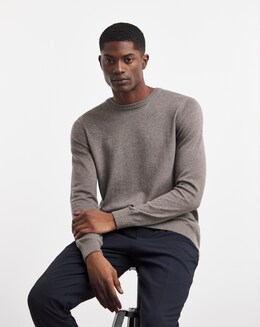 Mid Grey Cashmere Blend Crew Neck