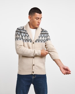 Fairisle Shawl Neck Cardigan
