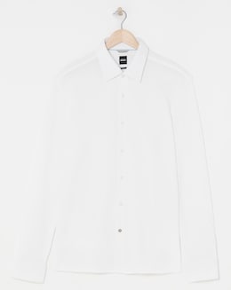 BOSS Slim Fit White Formal Shirt - Image