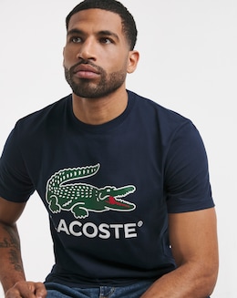Lacoste Short Sleeve Large Croc Graphic T-Shirt - Navy