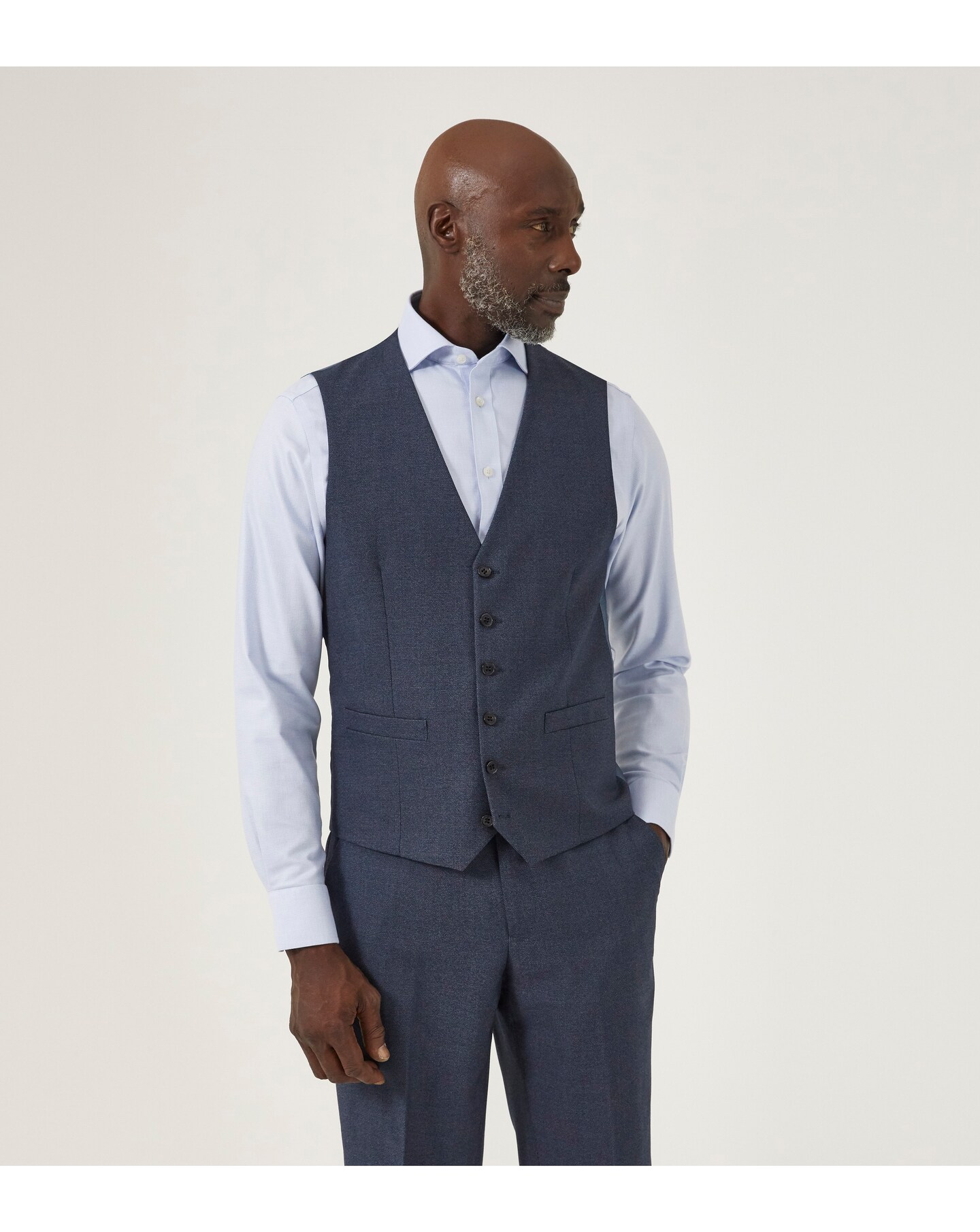 Blue suit grey online waistcoat