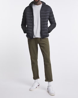 Lightweight Black Hooded Padded Jacket