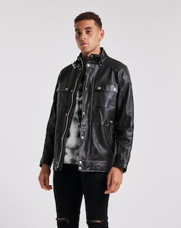 Black 4 Pocket Leather Jacket