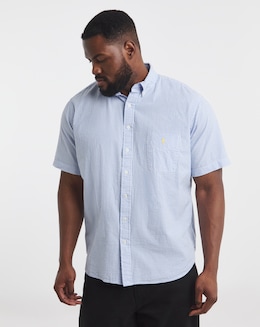 Polo Ralph Lauren Short Sleeve Stripe Seersucker Shirt - Blue/ White