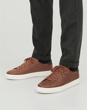 Jack & Jones Bale PU Trainer - Tan - Image 1