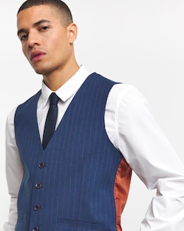 Joe Browns Striped Cotton Linen Suit Waistcoat