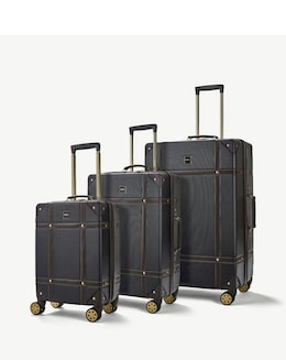 Rock Vintage 3pc Suitcase Set - Black
