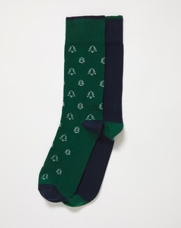 2 Pack Christmas Tree Socks