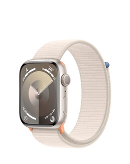 Apple Watch Series 9 GPS 45mm Starlight Aluminium Case, Starlight Sport Loop