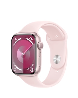 Apple Watch Series 9 GPS 45mm Pink Aluminium Case, Light Pink Sport Band - M/L