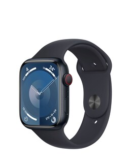 Apple Watch Series 9 Cellular 45mm Midnight Aluminium Case, Sport Band - S/M