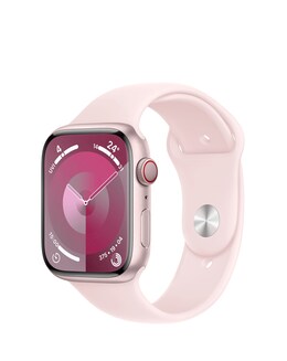Apple Watch Series 9 Cellular 45mm Pink Aluminium Case, Pink Sport Band - S/M
