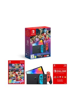 Nintendo Switch OLED Neon - Mario Kart + 3 FREE Months Switch Online Membership
