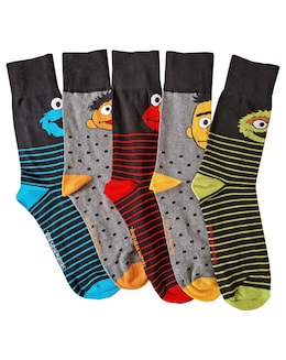 Mens 5pk Sesame St Socks