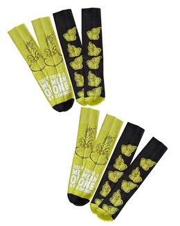 Mens 4pk The Grinch Socks