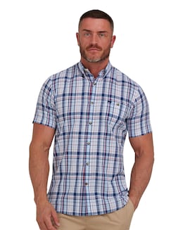 Raging Bull Large Check Shirt Navy