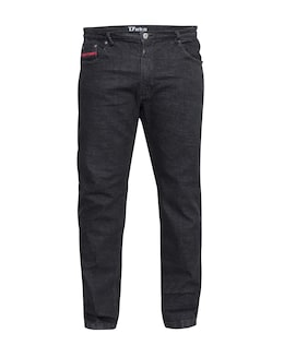 D555 Balfour Relaxed Comfort Fit Stretch Jeans With Elasticated Waist Black