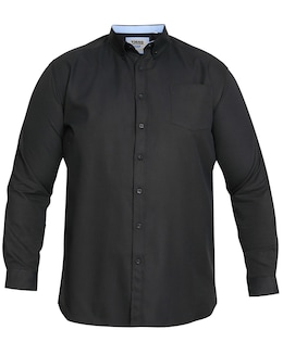 D555 Big &amp; Tall Richard L/S Button Down Oxford Shirt with Chest Pocket - Black