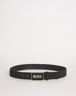 BOSS Leather Casual Plaque Belt